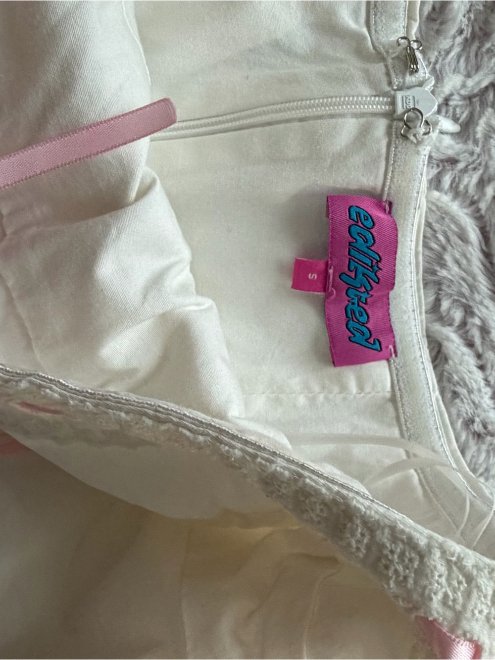 Edikted White Mini Dress with Pink Trim